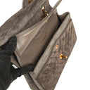 Chanel Timeless Classic Suede Chevron Medium Double Flap Bag With 24K Gold-Plated Hardware