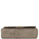 Chanel Timeless Classic Suede Chevron Medium Double Flap Bag With 24K Gold-Plated Hardware