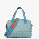 Chanel Travel Line Light Blue Nylon CC Logo Bag