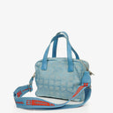 Chanel Travel Line Light Blue Nylon CC Logo Bag