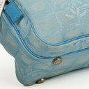 Chanel Travel Line Light Blue Nylon CC Logo Bag