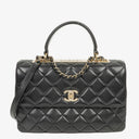 Chanel Trendy CC Large Black Quilted Lambskin Dual Handle Flap Bag