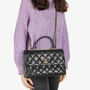 Chanel Trendy CC Large Black Quilted Lambskin Dual Handle Flap Bag