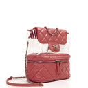 Chanel Vanity Shoulder bag In Crinkled Pink Quilted Calfskin And Clear PVC, 2017-2018