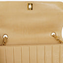 Chanel Vertical Quilted Vintage Flap Bag in Beige Lambskin