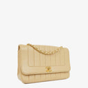 Chanel Vertical Quilted Vintage Flap Bag in Beige Lambskin