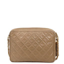 Chanel Vintage Camera Tassel Bag CC Front Pocket Beige Quilted Lambskin