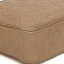 Chanel Vintage Camera Tassel Bag CC Front Pocket Beige Quilted Lambskin