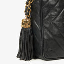 Chanel Vintage Camera Tassel Bag CC Black Lambskin