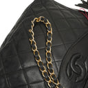 Chanel Vintage Camera Tassel Bag CC Front Pocket Black Quilted Lambskin