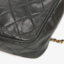 Chanel Vintage Camera Tassel Bag CC Front Pocket Black Quilted Lambskin