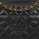 Chanel Vintage Camera Tassel Bag CC Front Pocket Black Quilted Lambskin