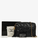 Chanel Vintage Camera Tassel Crossbody Bag CC Front Pocket Black Quilted Lambskin Medium, 1991-1994