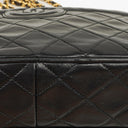 Chanel Vintage Camera Tassel Crossbody Bag CC Front Pocket Black Quilted Lambskin Medium, 1991-1994