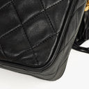 Chanel Vintage Camera Tassel Crossbody Bag CC Front Pocket Black Quilted Lambskin Medium, 1991-1994