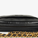 Chanel Vintage Camera Tassel Crossbody Bag CC Front Pocket Black Quilted Lambskin Medium, 1991-1994
