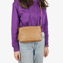 Chanel Vintage Camera Tassel Beige Quilted Lambskin Bag