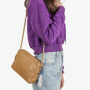 Chanel Vintage Camera Tassel Beige Quilted Lambskin Bag