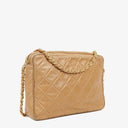 Chanel Vintage Camera Tassel Beige Quilted Lambskin Bag