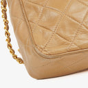 Chanel Vintage Camera Tassel Beige Quilted Lambskin Bag