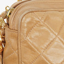 Chanel Vintage Camera Tassel Beige Quilted Lambskin Bag