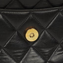 Chanel Vintage Camera Tassel CC Flap Pocket Black Quilted Lambskin Bag With Gold Hardware