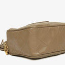 Chanel Vintage CC Beige Quilted Lambskin Camera Tassel Bag
