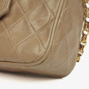 Chanel Vintage CC Beige Quilted Lambskin Camera Tassel Bag