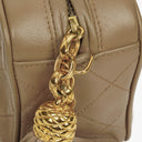 Chanel Vintage CC Beige Quilted Lambskin Camera Tassel Bag