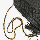 Chanel Vintage CC Black Quilted Lambskin Camera Tassel Bag
