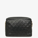 Chanel Vintage CC Black Quilted Lambskin Camera Tassel Bag