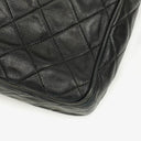 Chanel Vintage CC Black Quilted Lambskin Camera Tassel Bag