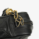 Chanel Vintage CC Black Quilted Lambskin Camera Tassel Bag