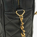 Chanel Vintage CC Black Quilted Lambskin Camera Tassel Bag