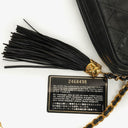 Chanel Vintage CC Black Quilted Lambskin Camera Tassel Bag