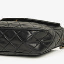 Chanel Vintage CC Black Quilted Lambskin Camera Tassel Bag