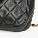 Chanel Vintage CC Black Quilted Lambskin Camera Tassel Bag