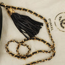 Chanel Vintage CC Black Quilted Lambskin Camera Tassel Bag
