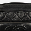 Chanel Vintage CC Black Quilted Lambskin Camera Tassel Bag