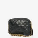 Chanel Vintage CC Black Quilted Lambskin Camera Tassel Bag