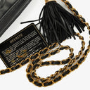 Chanel Vintage CC Black Quilted Lambskin Camera Tassel Bag