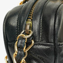Chanel Vintage CC Black Quilted Lambskin Camera Tassel Bag