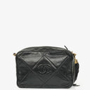Chanel Vintage CC Black Quilted Lambskin Camera Tassel Bag