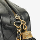 Chanel Vintage CC Black Quilted Lambskin Camera Tassel Bag