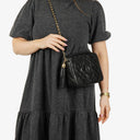 Chanel Vintage CC Black Quilted Lambskin Camera Tassel Bag