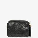Chanel Vintage CC Black Quilted Lambskin Camera Tassel Bag