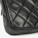 Chanel Vintage CC Black Quilted Lambskin Camera Tassel Bag