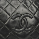 Chanel Vintage CC Black Quilted Lambskin Camera Tassel Bag