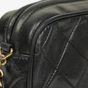 Chanel Vintage CC Black Quilted Lambskin Camera Tassel Bag
