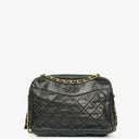 Chanel Vintage CC Black Quilted Lambskin Camera Tassel Bag